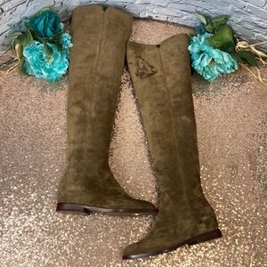 ASH Jess Russet Brown Suede Over-The-Knee Hidden Wedge Boot 36M